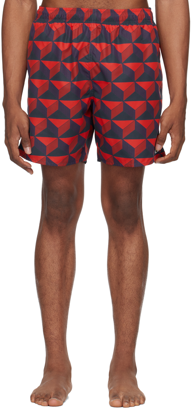 Shop Lacoste Red Robert George Print Swim Shorts In Penumbra