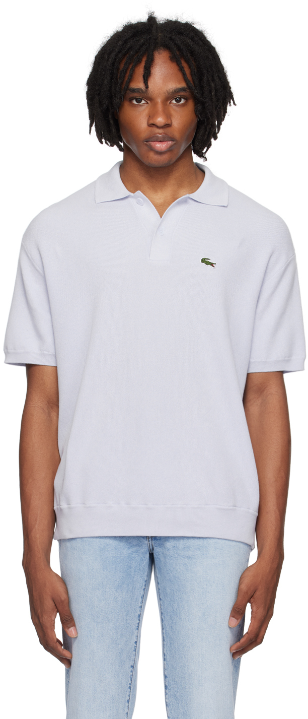 Shop Lacoste ブルー リラックスフィット ニットポロシャツ In Phoenix Blue