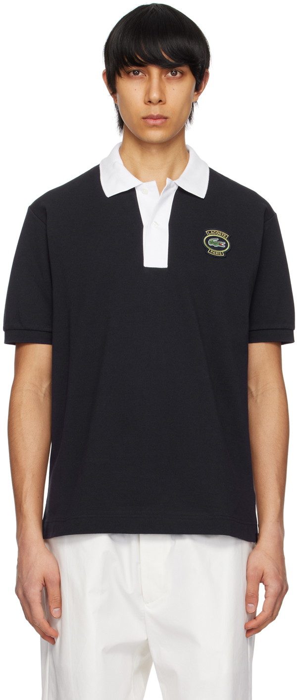 Lacoste Navy Badge Polo In Abysm