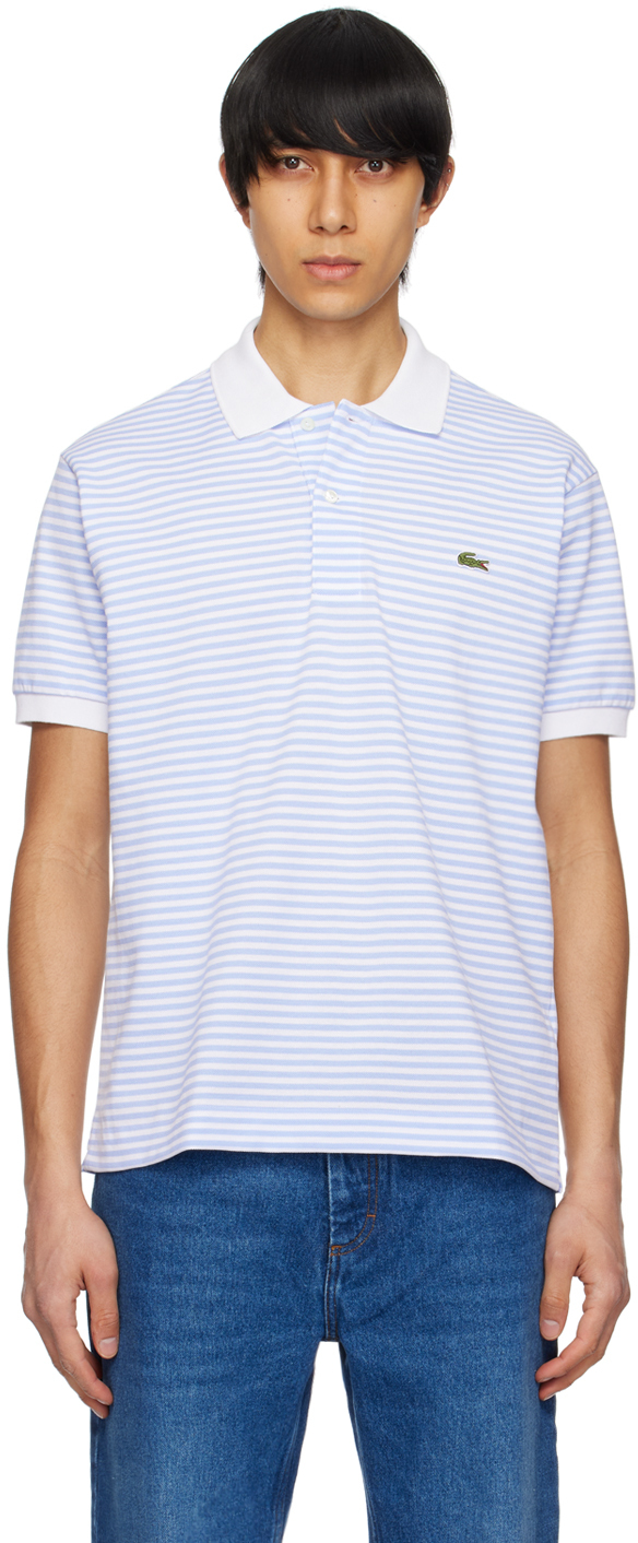 Blue White Striped Polo