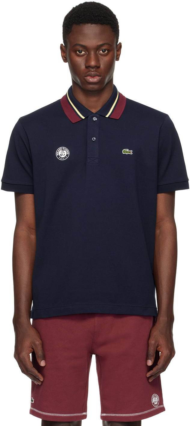 Shop Lacoste Navy Roland Garros Edition Polo In Navy Blue