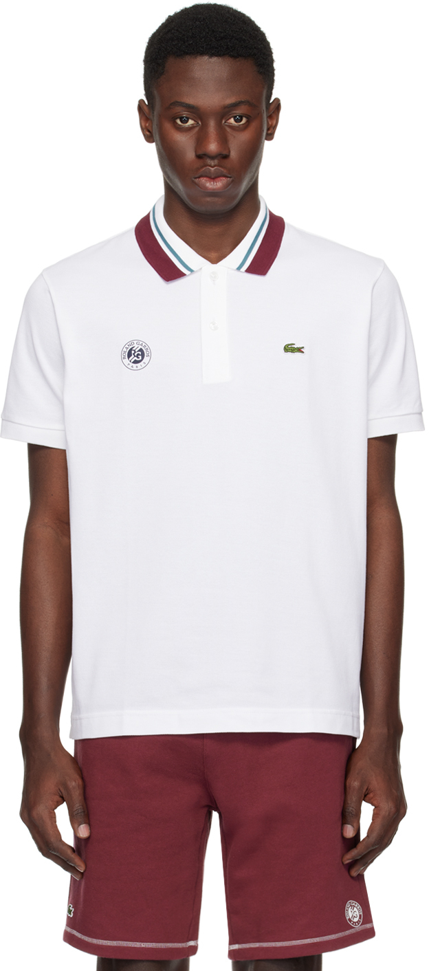 Shop Lacoste White Roland Garros Edition Polo
