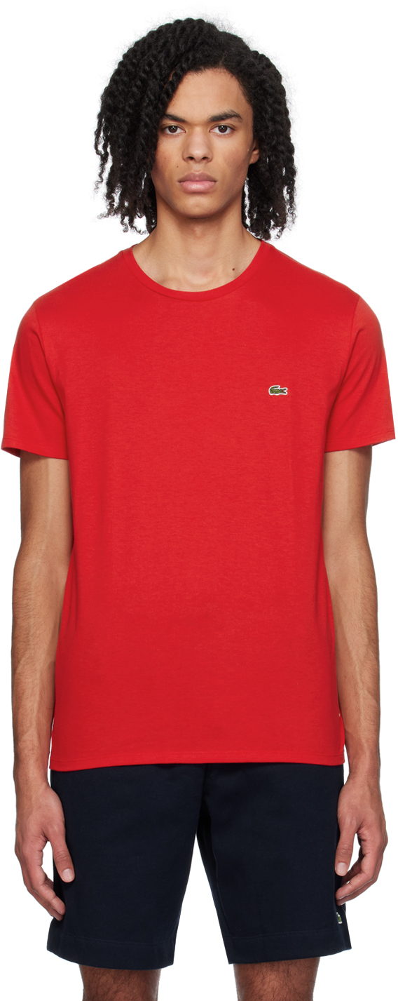 Lacoste Red Crewneck T-shirt In 240 Red