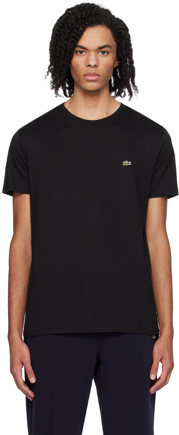 Lacoste Black Crewneck T-shirt In 031 Black