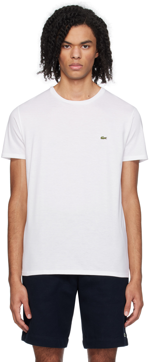 Lacoste White Crewneck T-shirt In 001 White