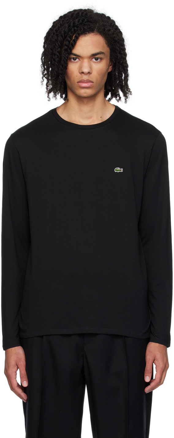 Lacoste Men's Pima Cotton Jersey Crewneck T-shirt In Black