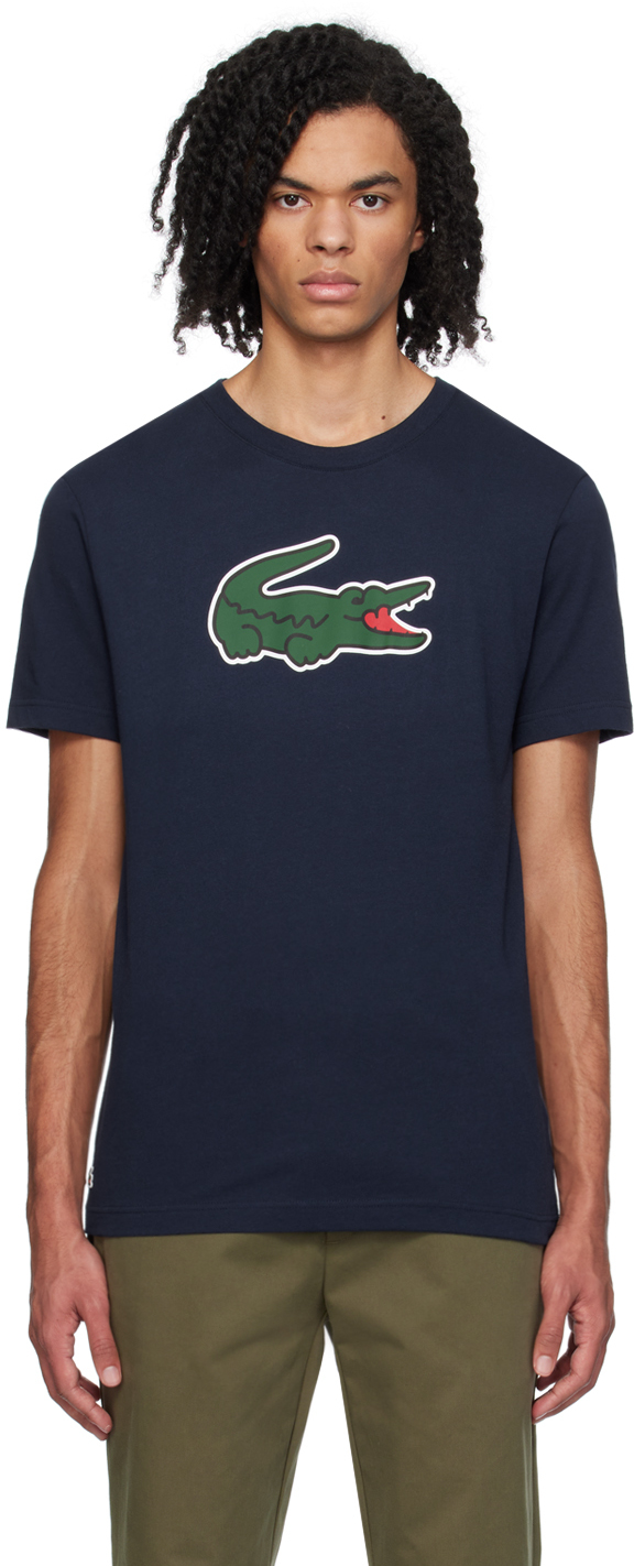 Lacoste Navy Croc Print T-shirt