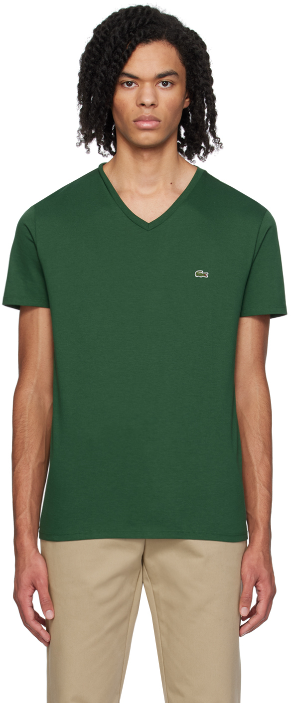 Lacoste Green V-neck T-shirt
