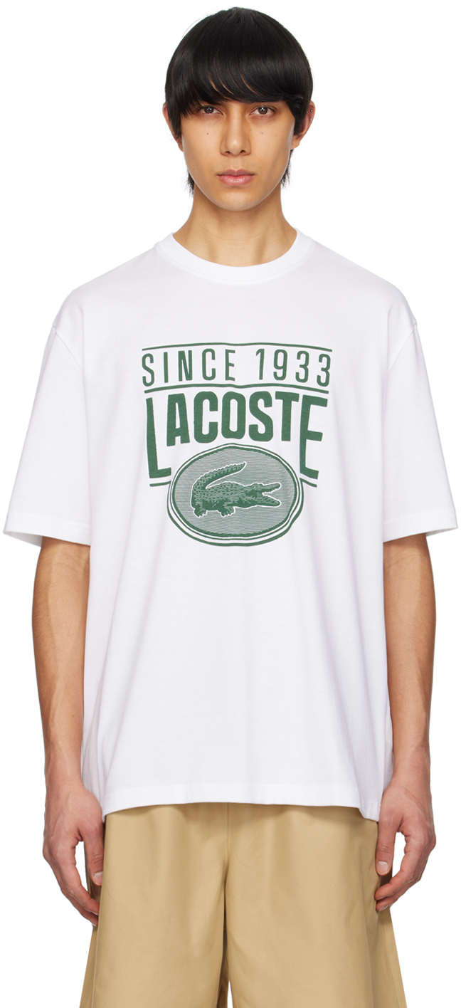 Lacoste White Loose-fit T-shirt