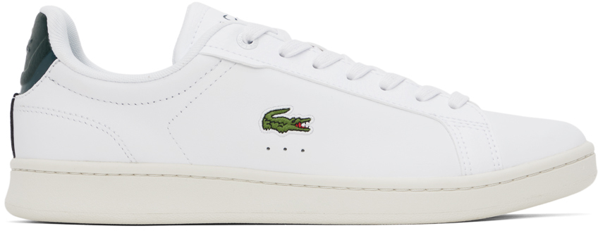 Shop Lacoste White Carnaby Pro Sneakers In 1r5 Wht/dk Grn