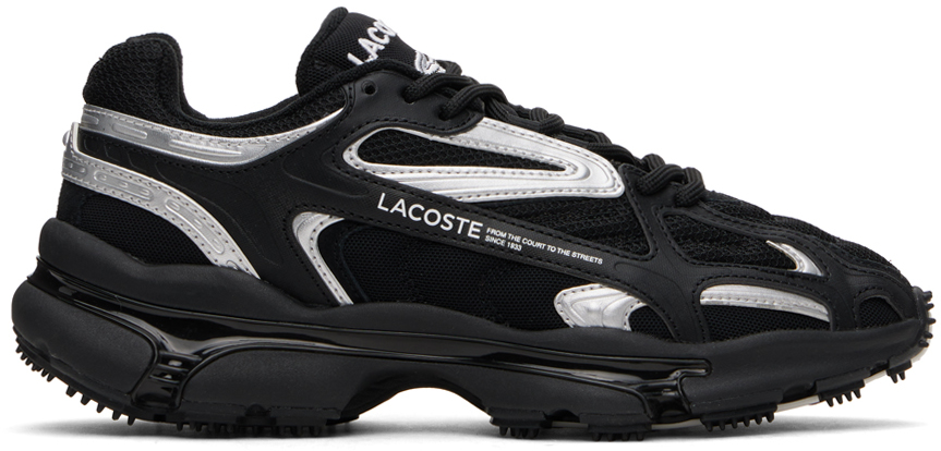 Lacoste: Black & Silver L003 Sneakers | SSENSE