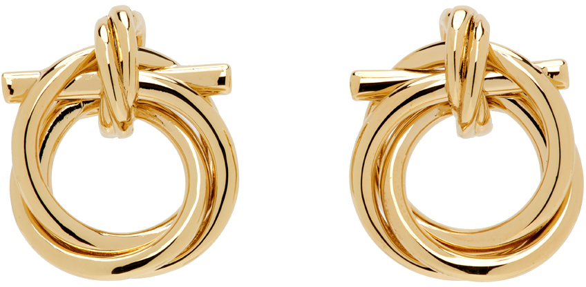 Ferragamo Gold Gancini Earrings In 001 Oro Giove