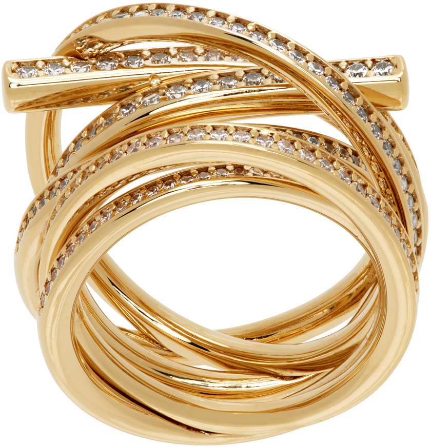 Ferragamo Woman Gancini Ring - Size 52 In Gold