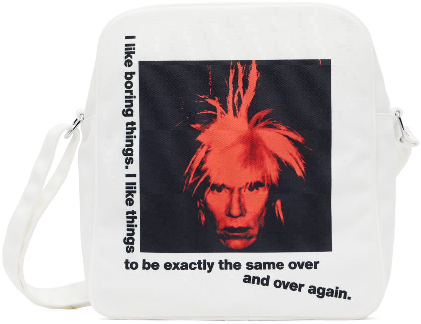 Shop Comme Des Garçons Shirt White Andy Warhol Print Messenger Bag In 1 White
