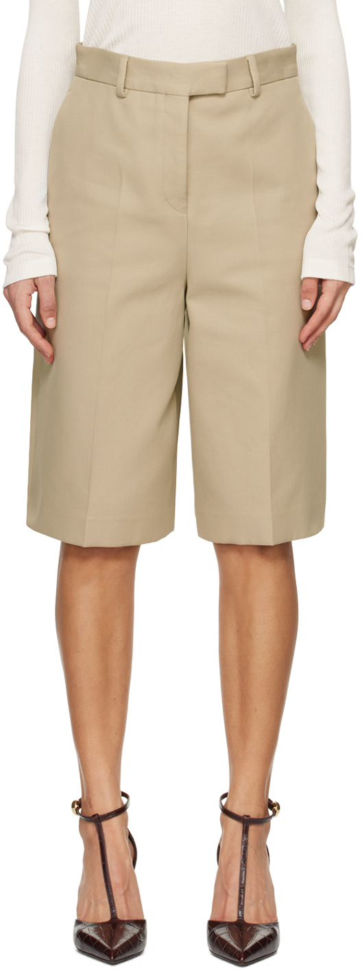 Beige Four-Pocket Shorts