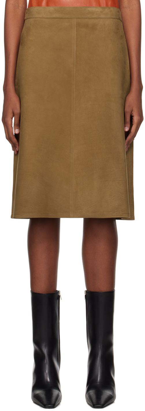 Brown a 2024 line midi skirt