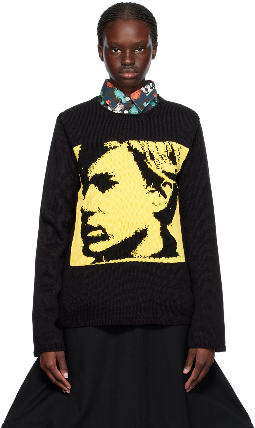 Shop Comme Des Garçons Shirt Black Andy Warhol Sweater In 3 Yellow