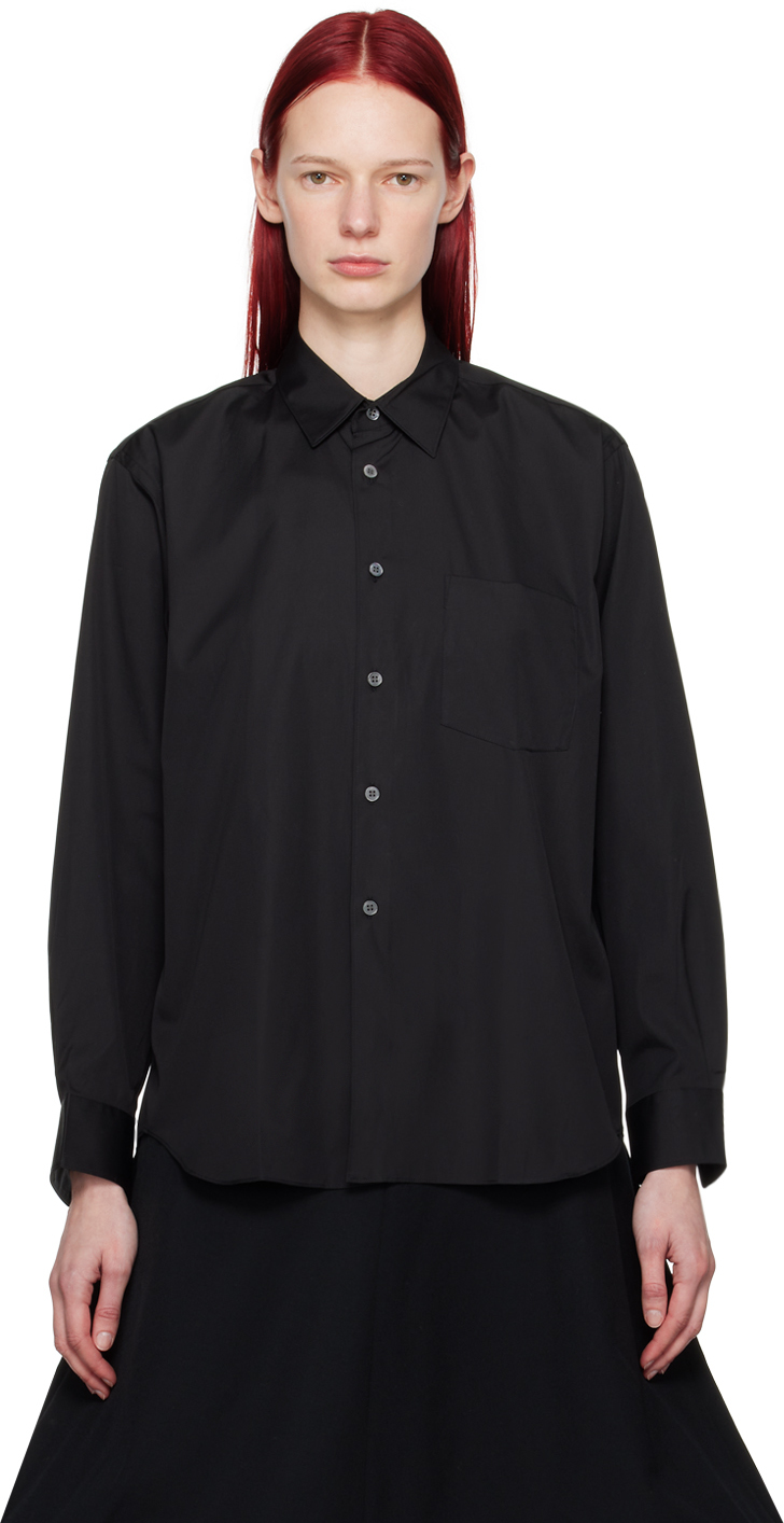 Shop Comme Des Garçons Shirt Black Spread Collar Shirt In 1 Black
