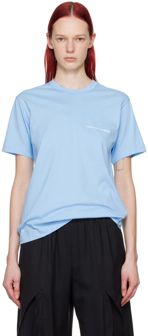 Comme Des Garçons Shirt Blue Printed T-shirt