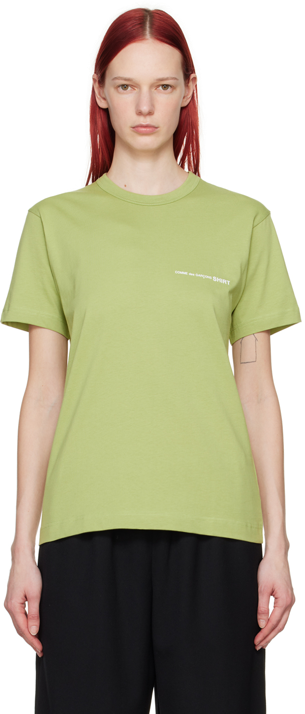 Comme Des Garçons Shirt Khaki Printed T-shirt In Green