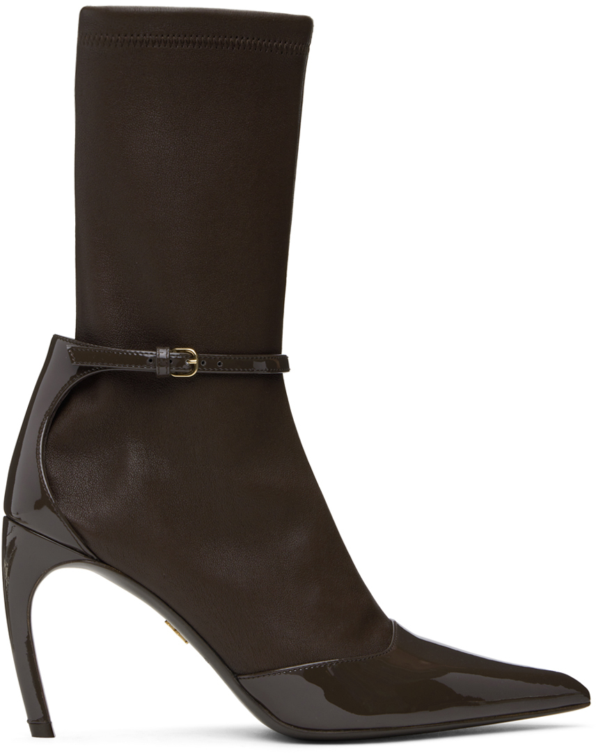 Brown Pointed Ankle Boots