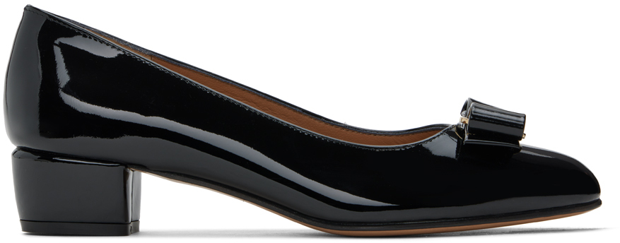 Ferragamo: Black Vara Bow Heels