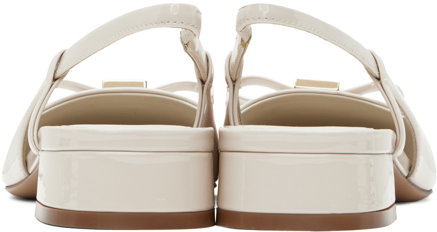 Ferragamo Marlina Patent Leather Flats In 004 Mascarpone