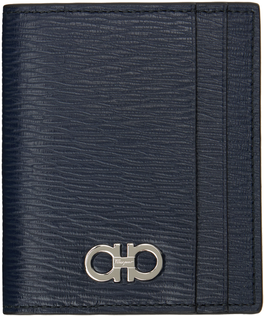 Navy Gancini Credit Card Holder