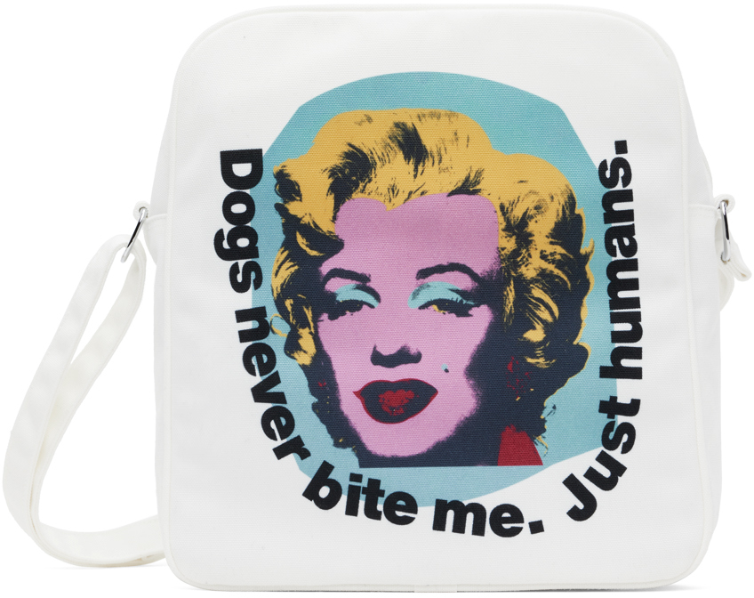 White Andy Warhol Print Messenger Bag