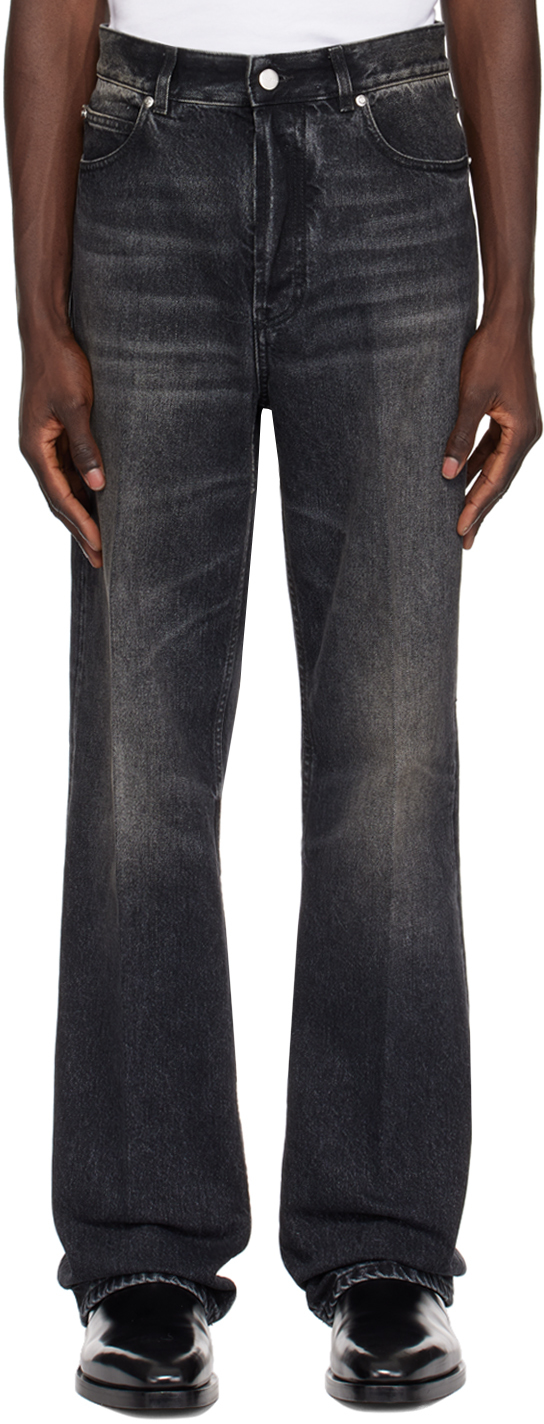 Shop Ferragamo Black Faded Jeans In 0750/001 Nero