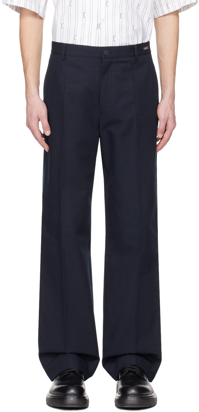 Navy Flared Trousers