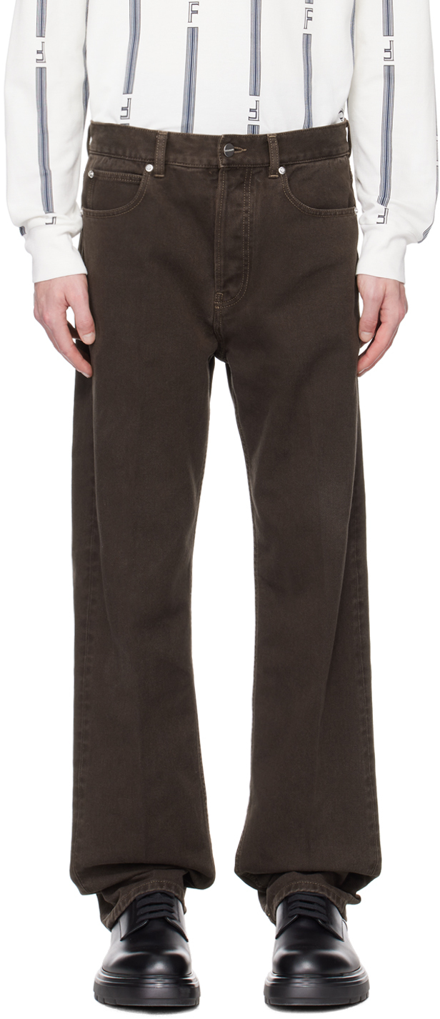 Ferragamo Brown Five-pocket Jeans In 1688/234 Expresso