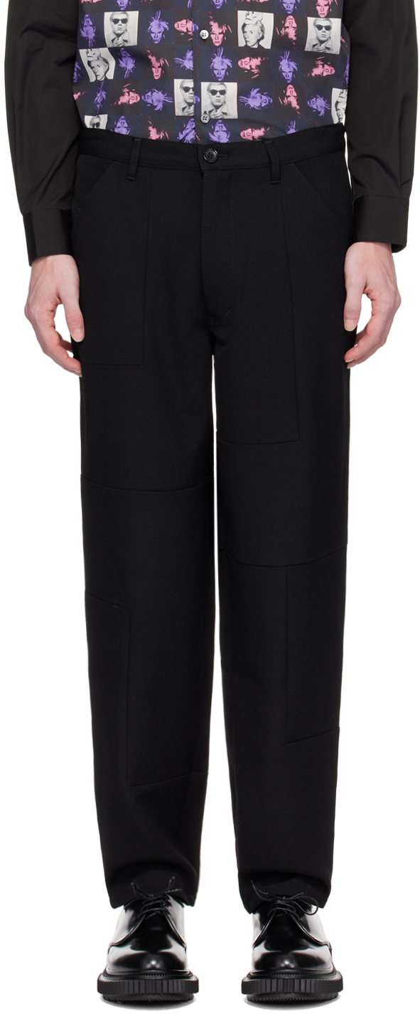 Black Paneled Trousers