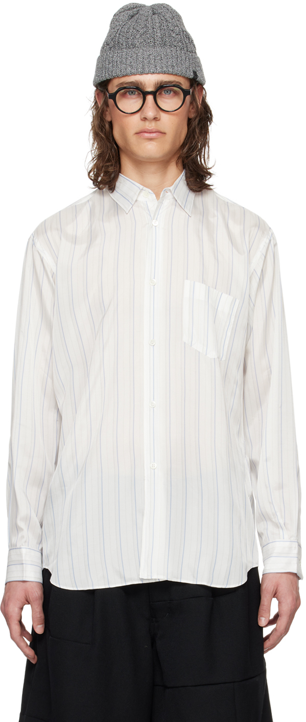Comme Des Garçons Shirt White Striped Shirt In 2 Stripe 2(7)