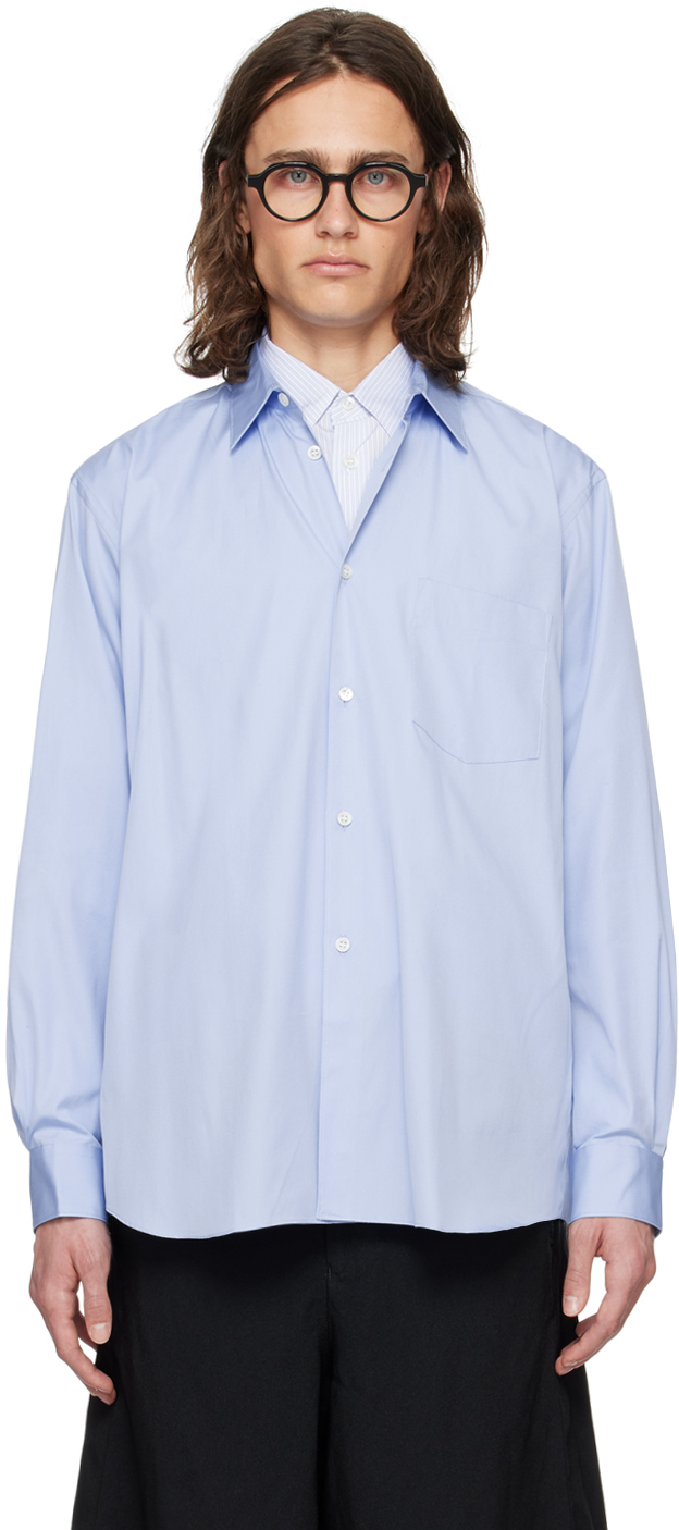 Comme Des Garçons Shirt Blue Spread Collar Shirt In 6 Blue