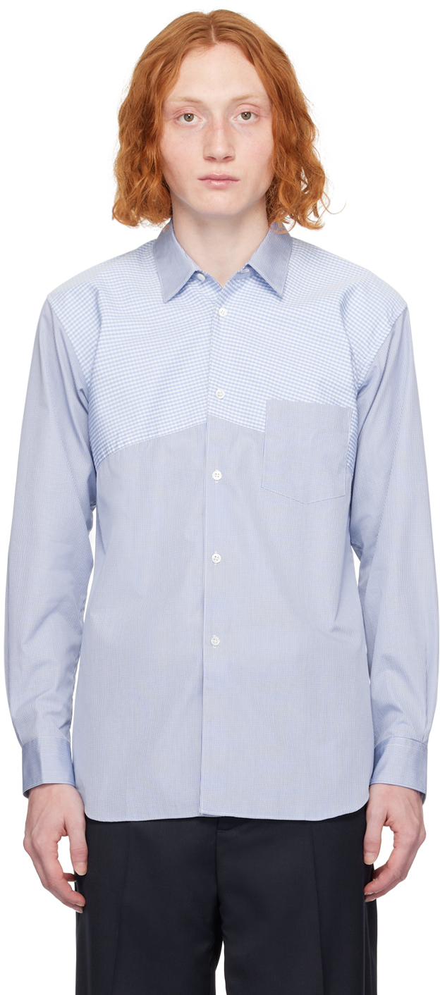 Shop Comme Des Garçons Shirt Blue Check Shirt In 1 Check / Check