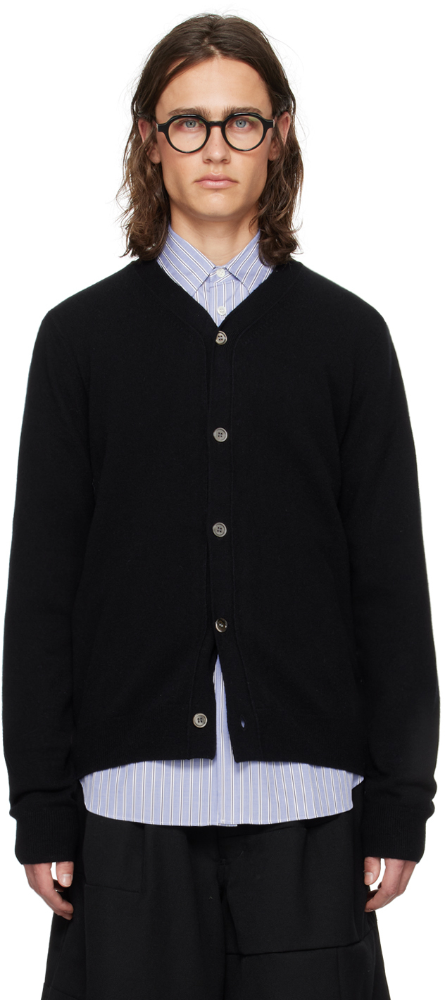 Comme Des Garçons Shirt Black Y-neck Cardigan In 1 Black