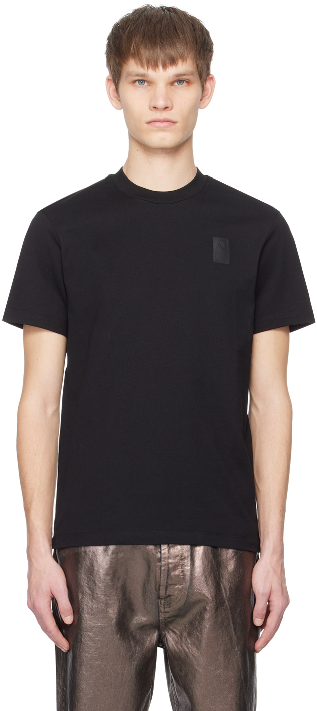 Ferragamo Black Patch T-shirt In 3886/001 Nero