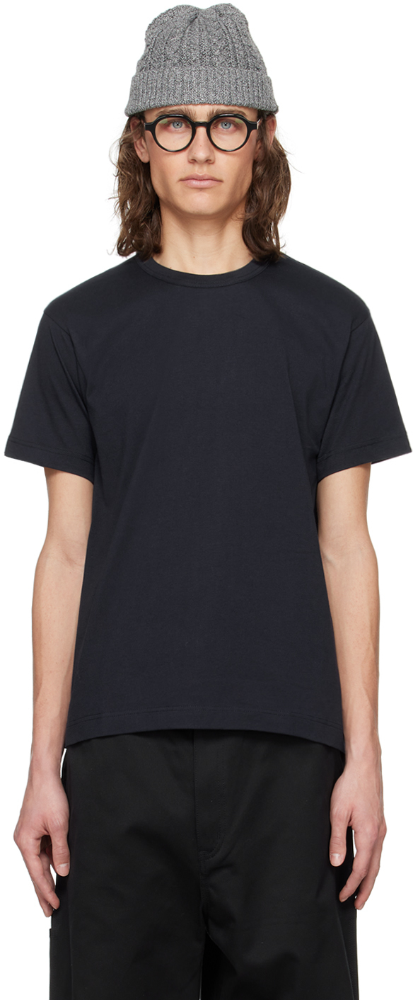 Shop Comme Des Garçons Shirt Navy Crewneck T-shirt In 2 Navy