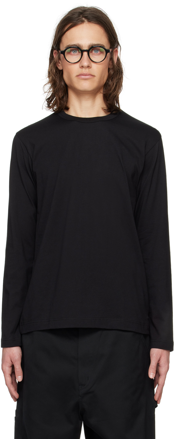 Comme Des Garçons Shirt Black Crewneck Long Sleeve T-shirt In 1 Black