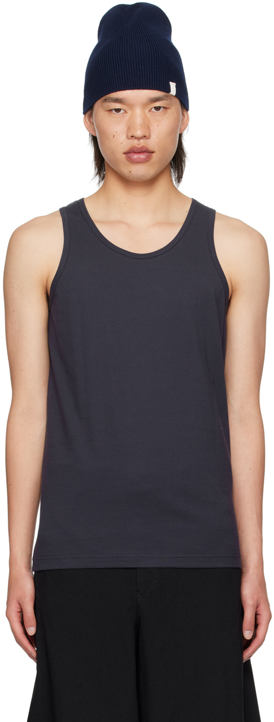 Shop Comme Des Garçons Shirt Navy Scoop Neck Tank Top In 2 Navy