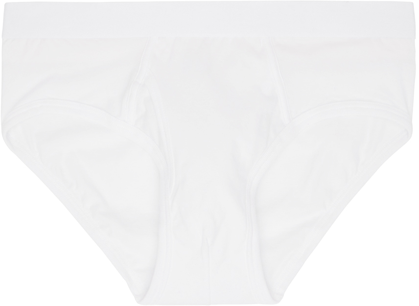 Men's white and navy blue briefs, low-waist underpants, tailored fit