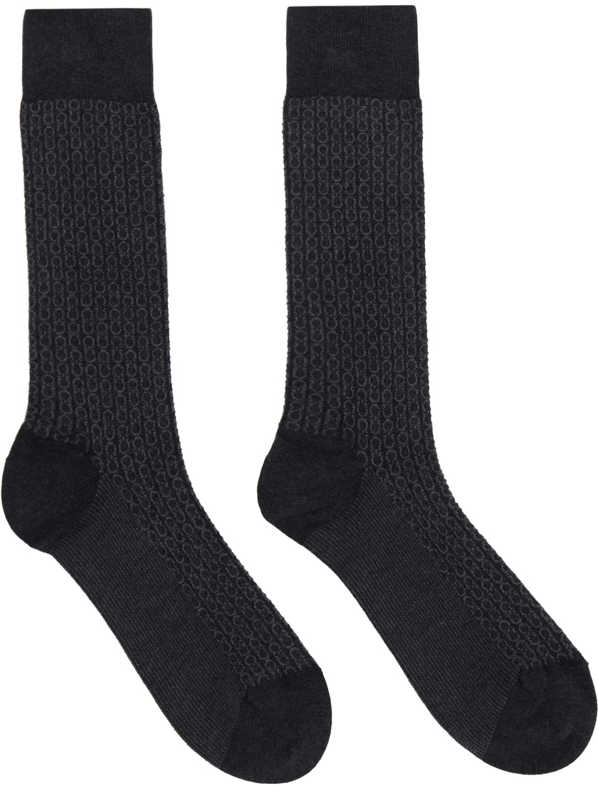 Gray Medium Gancini Socks