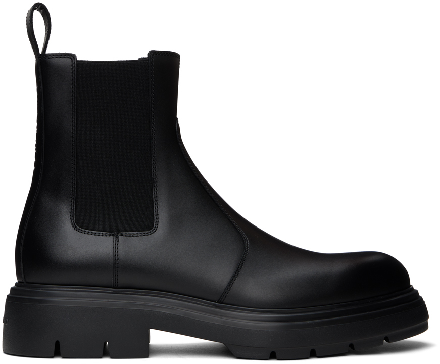 Ferragamo: Black Leather Chelsea Boots | SSENSE