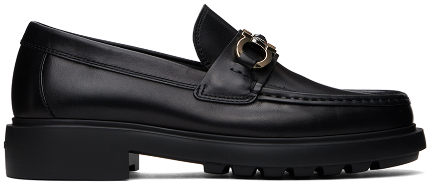 Black Gancini Ornament Loafers