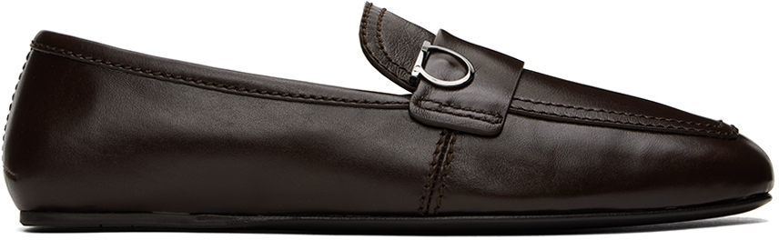 【関税込み】Ferragamo ブラウン Gancini Ornament ローファー Loafer with Gancini ornament - Women | Ferragamo