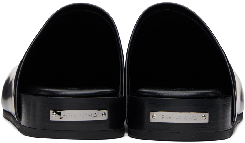 Ferragamo Black Plaque Loafers In Nero Nero