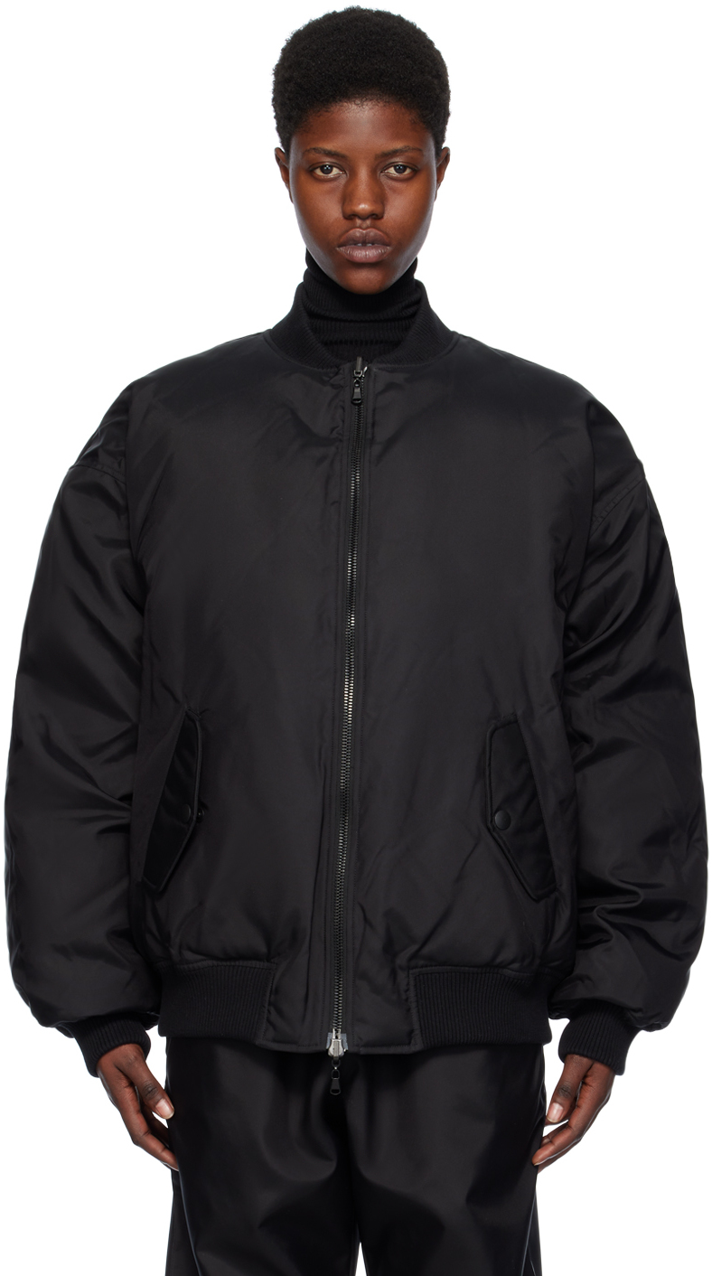 Shop Wardrobe.nyc Black Reversible Down Bomber Jacket