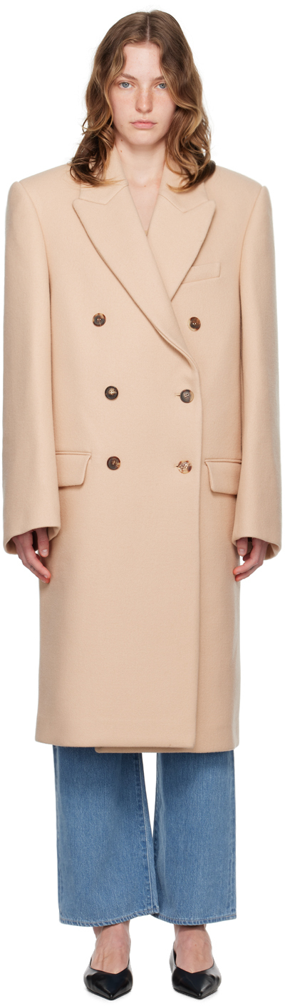 Shop Wardrobe.nyc Beige Hailey Bieber Edition Coat In Biscuit