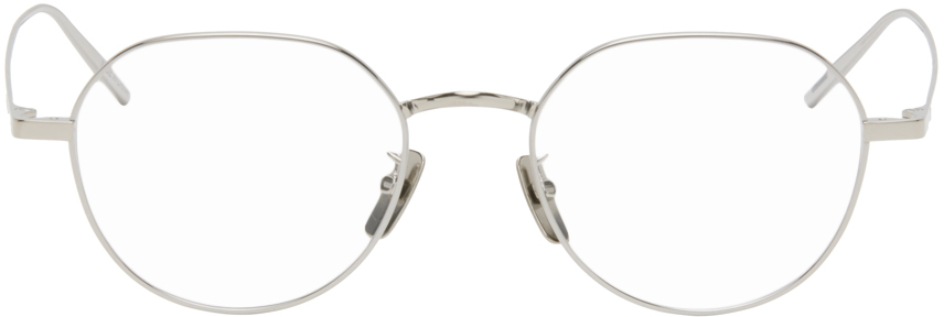 Givenchy Silver Round Glasses In 16 Shiny Palladium
